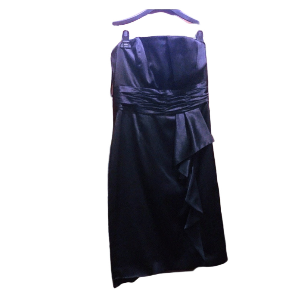 WHBM satin ruffle front dress, Sz 8